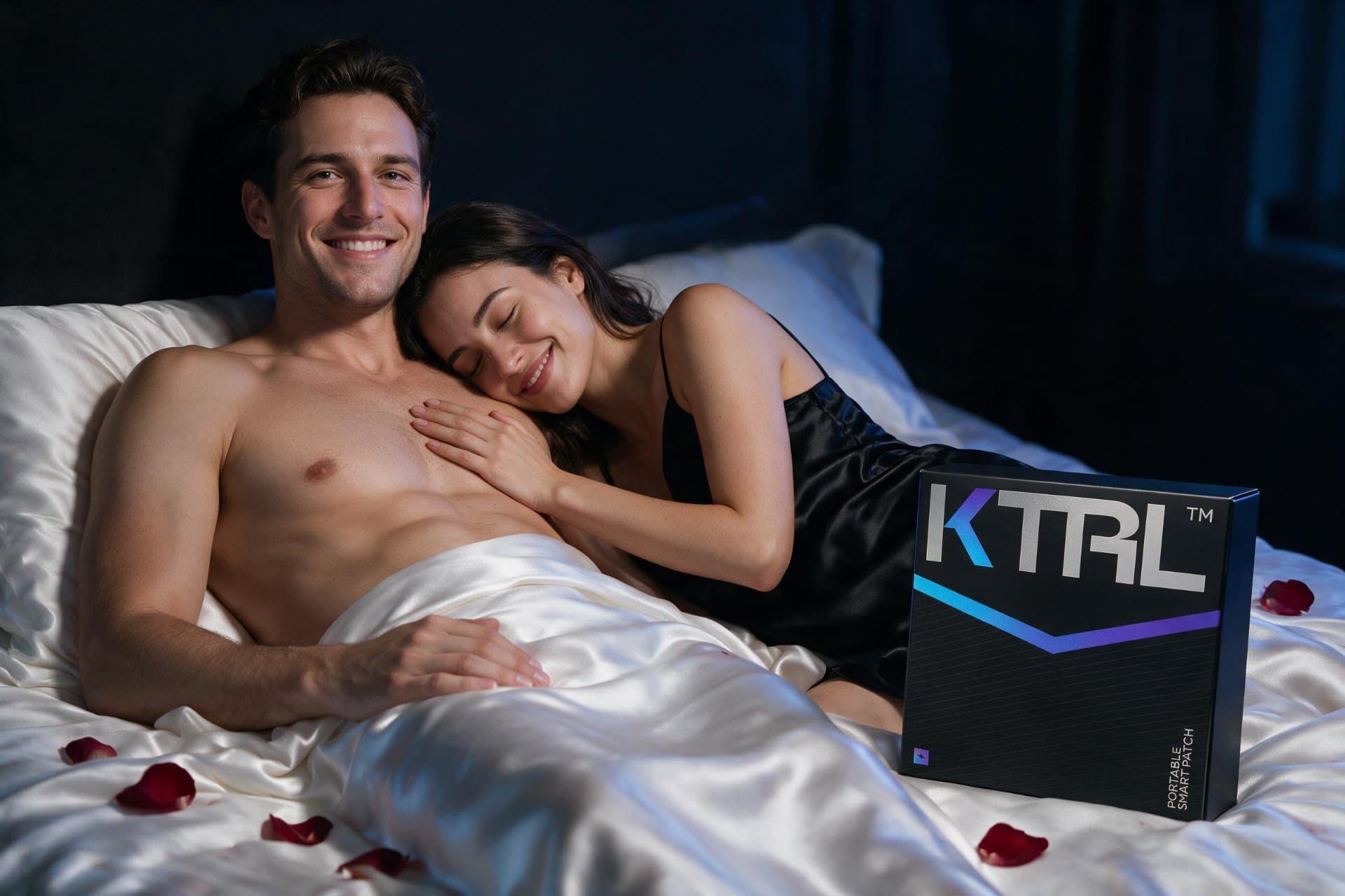 Couple relaxing together with KTRL Portable Smart Patch